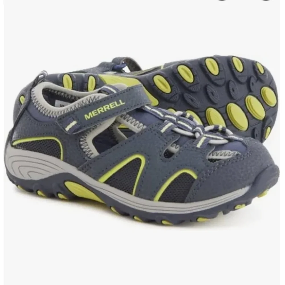 Merrell Hydro H20 Hiker Leather Blue and Lime Sandals